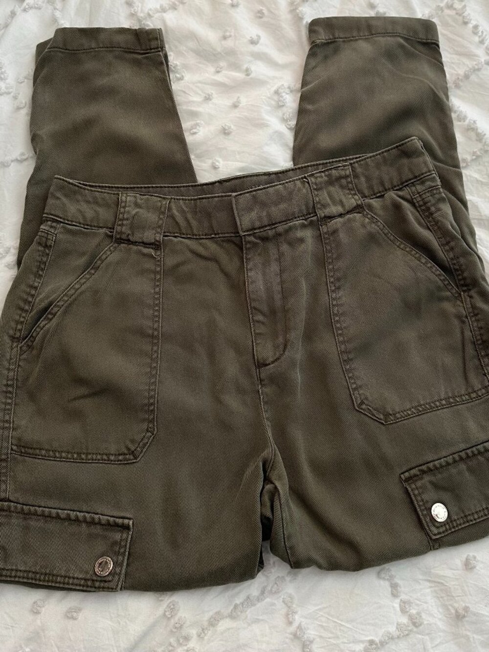 White House Black Market Olive Straight Ankle Pants Size 6 Stretch High Rise